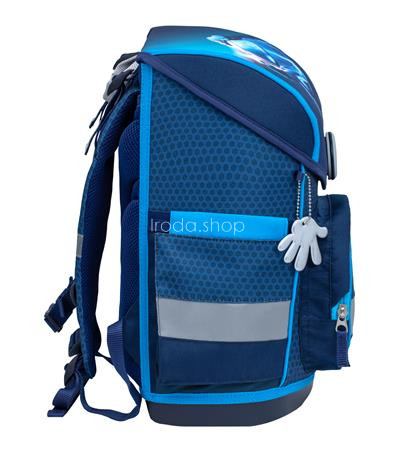 Iskolatáska, mágneszárral, BELMIL "Compact Racing Blue Neon", versenyautó