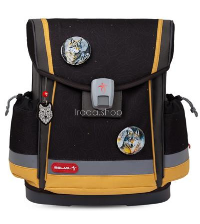 Iskolatáska, mágneszárral, BELMIL "Classy Plus Wolves Sand", farkas
