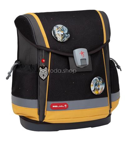 Iskolatáska, mágneszárral, BELMIL "Classy Plus Wolves Sand", farkas