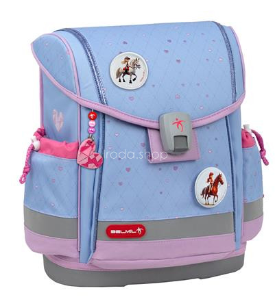 Iskolatáska, mágneszárral, BELMIL "Classy Plus Lavander", lila szivecske