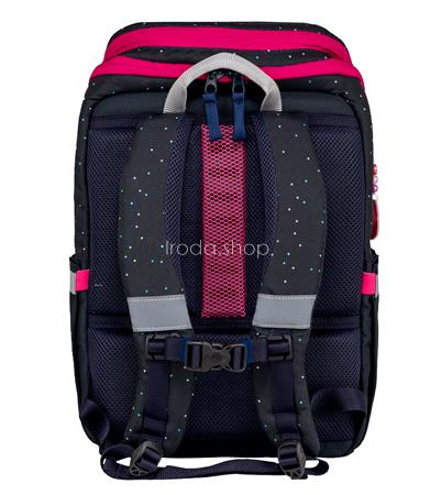 Iskolatáska, cipzáras, BELMIL "Zippy Pinky", pink szív