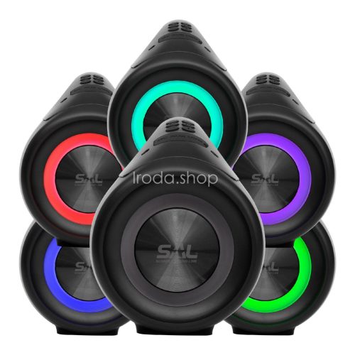 SAL BT 5000 hordozható bluetooth kihangosító, 2 x 25 W, sztereó boombox, FM rádió, USB, microSD, beépített mikrofon, RGB LED, ~30 óra üzemidő