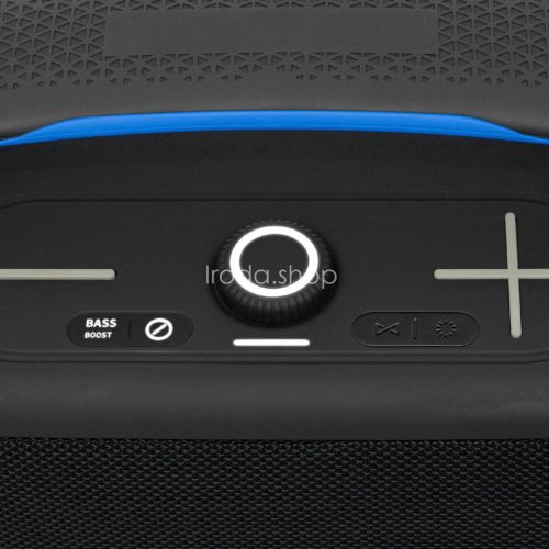 SAL BT9000 hordozható boombox, vezeték nélküli hangszóró, 100 W, IPX5, BT TWS, AUX, USB/microSD, Soft Touch gombok, ~10 h üzemidő, USB-C töltőkábel