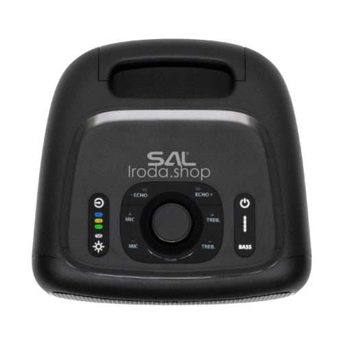 SAL BTCUBE hordozható Boombox, vezeték nélküli hangszóró, 70 watt, 3 hangszóró, Bluetooth TWS, IPX4, beépített akkumulátor