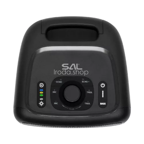 SAL BTCUBE hordozható Boombox, vezeték nélküli hangszóró, 70 watt, 3 hangszóró, Bluetooth TWS, IPX4, beépített akkumulátor