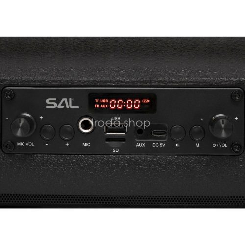 SAL BTWORKY munka és szabadidő hangszóró, 8 W, FM rádió, BT TWS, USB/microSD, AUX, RGB LED, USB-C töltőkábel, ~20 h üzemidő