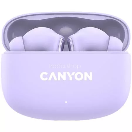 Fülhallgató, TWS vezeték nélküli, Bluetooth 5.4, CANYON "OnGo 9", levendula