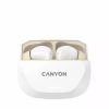 Fülhallgató, TWS vezeték nélküli, Bluetooth 5.4, CANYON "Hexagon 7", fehér-bézs
