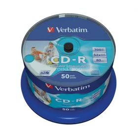   CD-R lemez, nyomtatható, matt, no-ID, AZO, 700MB, 52x, 50 db, hengeren, VERBATIM