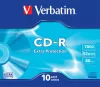 CD-R lemez, 700MB, 52x, 10 db, vékony tok, VERBATIM "DataLife"
