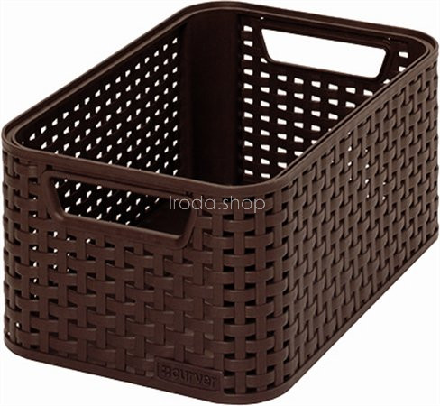 Rattan hatású kosár, 6l, sötétbarna, CURVER "Style S"