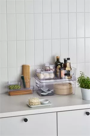 Műanyag tárolódoboz, 1,3 liter, SMARTSTORE "Compact Clear Slim", átlátszó