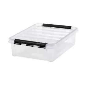   Műanyag tárolódoboz, 8 liter, fekete fogantyúkkal, SMARTSTORE "Classic 14", átlátszó