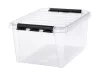 Műanyag tárolódoboz, 32 liter, fekete fogantyúkkal, SMARTSTORE "Classic 31", átlátszó