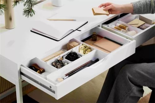 Fiókrendező, 30x6x10 cm, SMARTSTORE "Compact", fehér