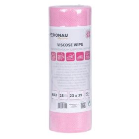   Törlőkendő, univerzális, 25 db, 23x39cm, DONAU "Home", rózsaszín