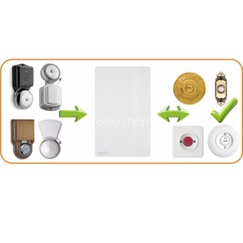 HOME D6N vezetékes dallamcsengő, 36 dallam, szabályozható hangerő, hálózati vagy elemes tápellátás, 4 fokozatú hangerő