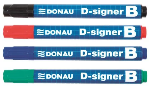 Táblamarker, 2-4 mm, kúpos, DONAU "D-signer B"", fekete