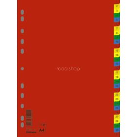 Regiszter, műanyag, A4, 1-31, DONAU, színes