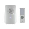Home DB 1001DC vezeték nélküli csengő, 100m hatótáv, 8 dallam, kék fényjelzés, 256 digitális kód, elemes kivitel, IP 44 védett nyomógomb