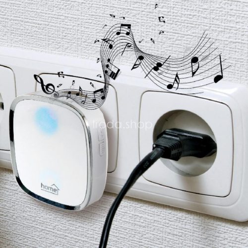 HOME DB 2060AC vezeték nélküli csengő, 200 m hatótáv, 36 dallam, 5 fokozatú hangerő, fényjelzés, 230 V-os tápellátás