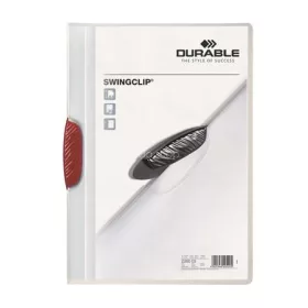   Gyorsfűző, klipes, A4, DURABLE "Swingclip® 30", piros