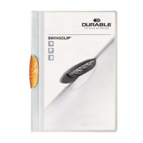   Gyorsfűző, klipes, A4, DURABLE "Swingclip® 30", narancs