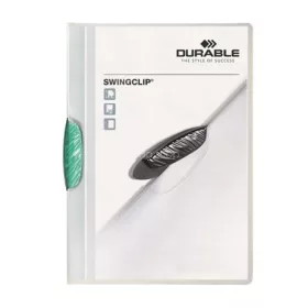   Gyorsfűző, klipes, A4, DURABLE "Swingclip® 30", sötétzöld