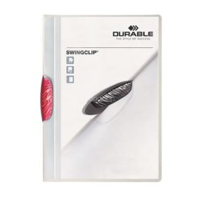   Gyorsfűző, klipes, A4, DURABLE "Swingclip® 30", bíbor