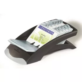   Névjegykártyatartó, műanyag, 200 db-os, A-Z regiszterrel, fekvő, DURABLE, "VISIFIX®", fekete