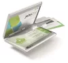 Névjegykártyatartó tárca, fém, 20 db-os, DURABLE "CARD BOX DUO", ezüst
