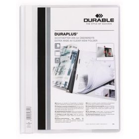   Gyorsfűző, A4, széles, panorámás, DURABLE "DURAPLUS®", fehér