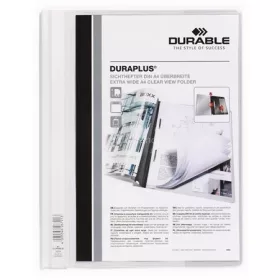   Gyorsfűző, A4, széles, panorámás, DURABLE "DURAPLUS®", fehér