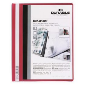   Gyorsfűző, A4, széles, panorámás, DURABLE "DURAPLUS®", piros