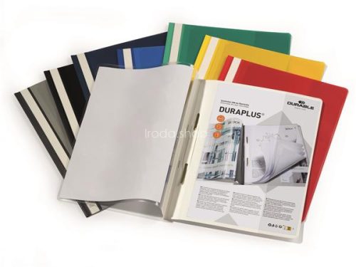 Gyorsfűző, A4, széles, panorámás, DURABLE "DURAPLUS®", zöld