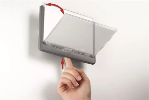 Információs tábla, 210x148,5 mm, DURABLE "CLICK SIGN", szürke