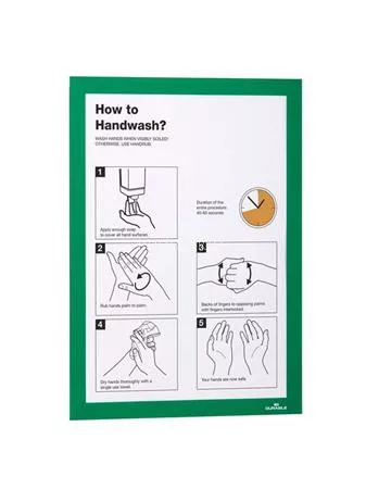 Infokeret, A4, öntapadó háttal, DURABLE "DURAFRAME®", zöld