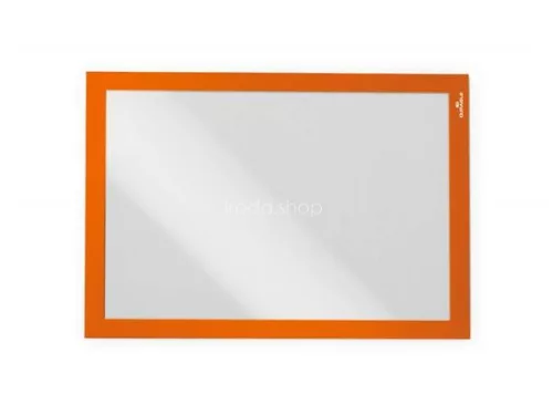 Infokeret, A4, öntapadó háttal, DURABLE "DURAFRAME®", narancs