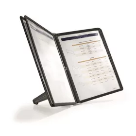   Bemutatótábla tartó, asztali, 5 db bemutatótáblával, DURABLE "SHERPA®", fekete