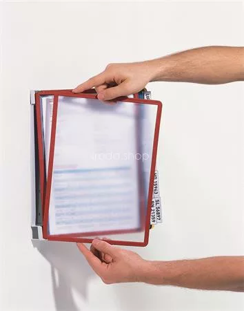 Bemutatótábla tartó, fali, 10 db bemutatótáblával, DURABLE "VARIO® WALL 10", vegyes szín