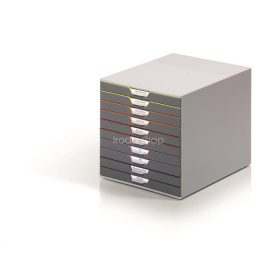   Irattároló, műanyag, 10 fiókos, DURABLE "VARICOLOR® 10", szürke