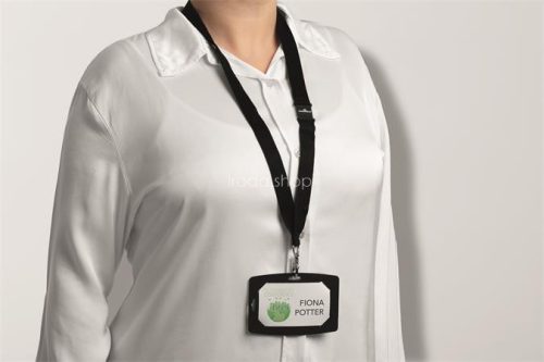 Nyakbaakasztó, karabinerrel, DURABLE "ECO", fekete