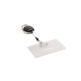   Azonosítókártya-tartó, kihúzható, karabineres, DURABLE "Style", fekete