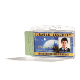   Azonosítókártya-tartó, 2 kártyához, zárt, DURABLE "ENCLOSED", áttetsző