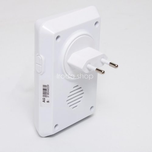 Home DBK1010AC vezeték nélküli csengő, elem nélküli, 100m hatótáv, 20 dallam, 3-fokozatú hangerő, kék LED, kinetikus nyomógomb, 230V-os tápellátás