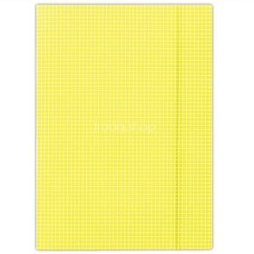 Gumis mappa, karton, A4, kockás, DONAU, citromsárga
