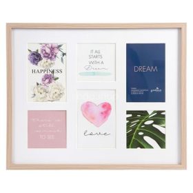   Képkeret, galéria, fa, 3 db 10x10, 3 db 10x15, "Goldbuch Verona", natúr