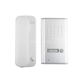   Home DP 02 vezetékes kaputelefon szett, kétvezetékes rendszer, kiváló hangátvitel, falba süllyeszthető fém külső egység, kapunyitó elektronika