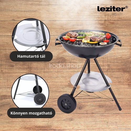 Faszenes kerti gömb grillsütő kerekes