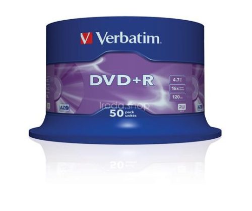 DVD-R lemez, AZO, 4,7GB, 16x, 50 db, hengeren, VERBATIM